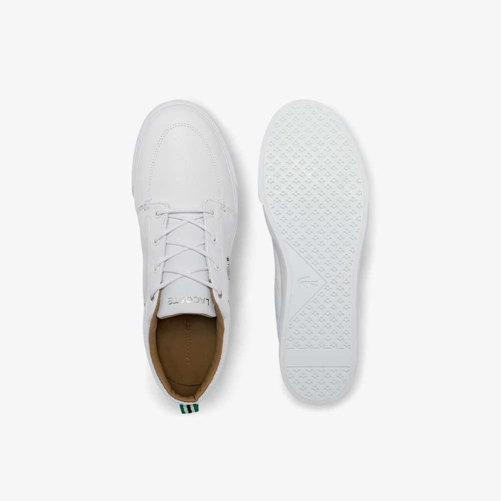 Lacoste Bayliss Leather Perforated Collar Sneakers White/White | RKQ-671935