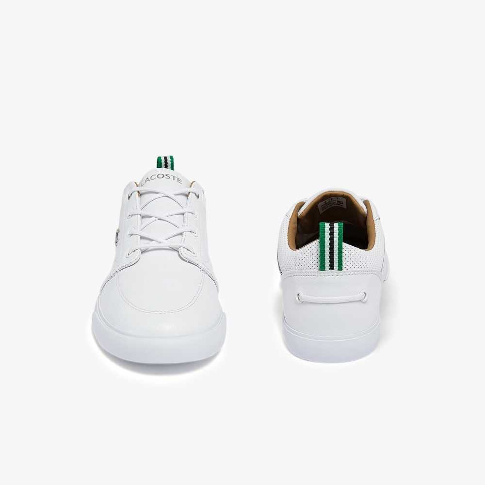 Lacoste Bayliss Leather Perforated Collar Sneakers White/White | RKQ-671935