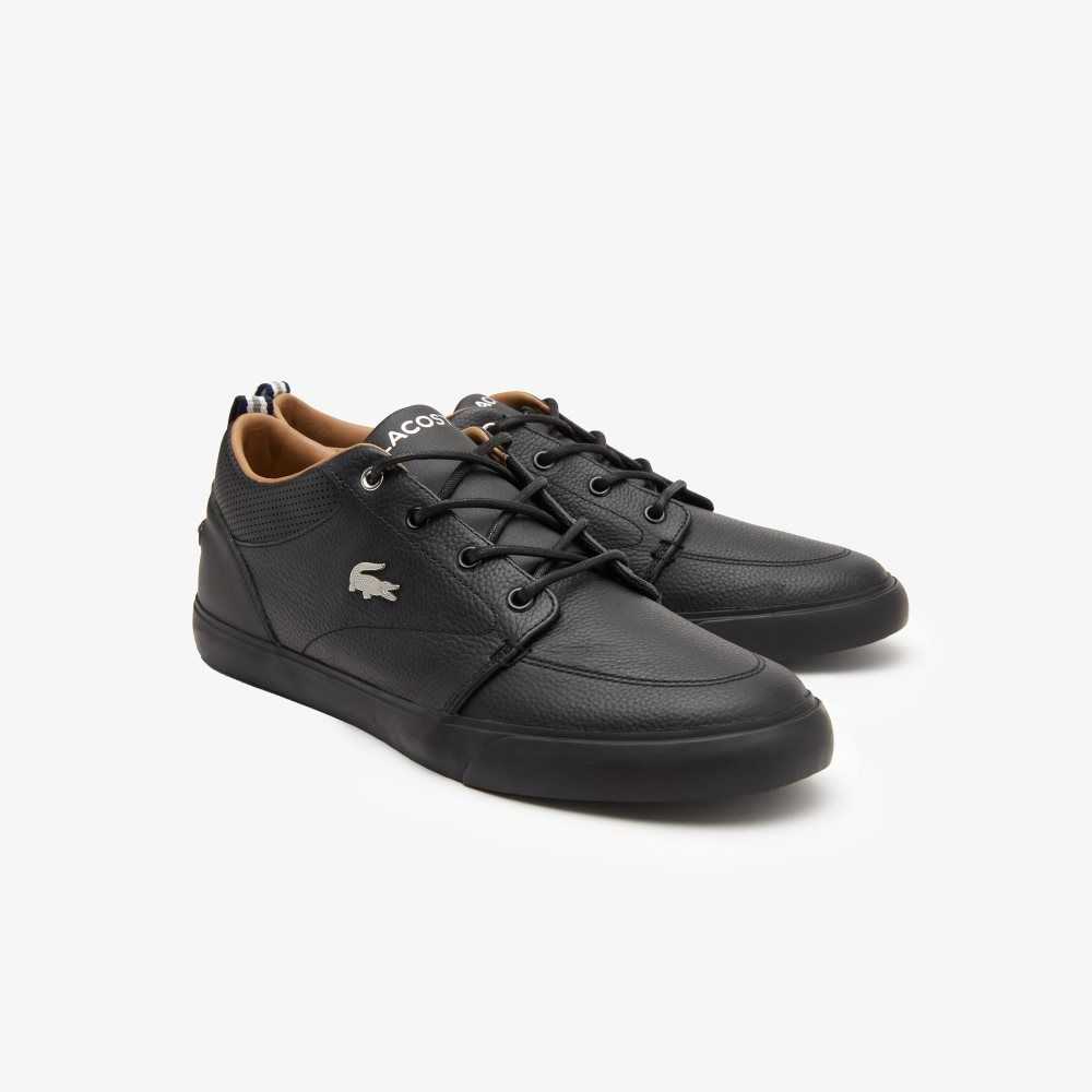 Lacoste Bayliss Leather Perforated Collar Sneakers Blk/Blk | YCQ-287641