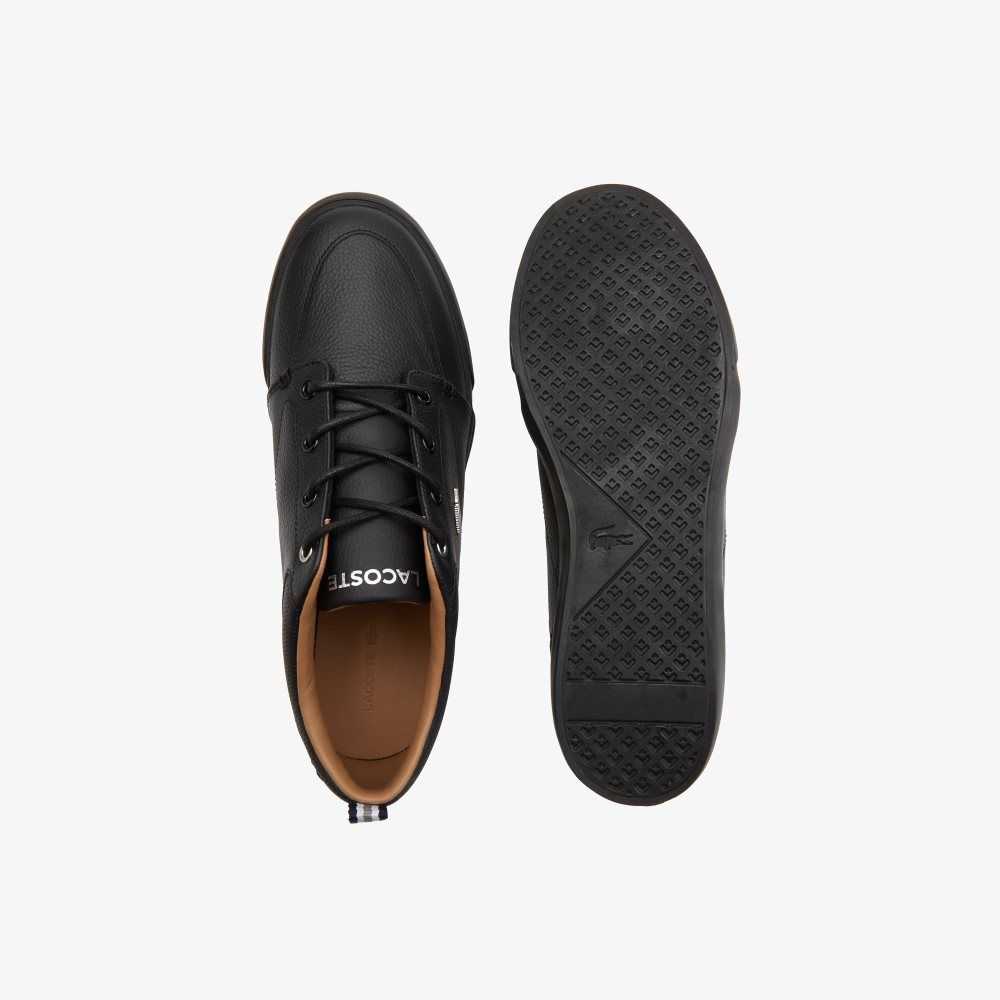 Lacoste Bayliss Leather Perforated Collar Sneakers Blk/Blk | YCQ-287641