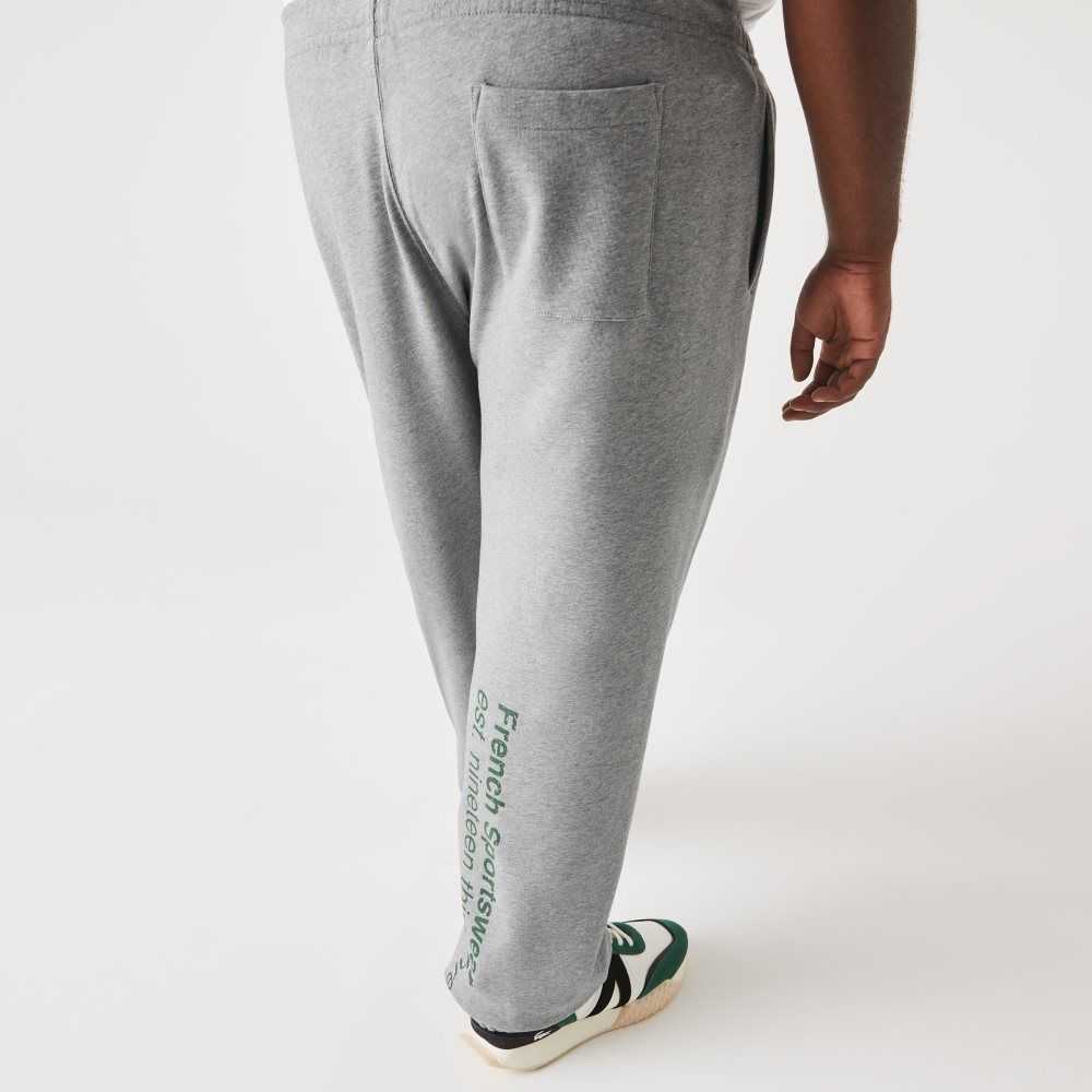 Lacoste Big Fit Cotton Fleece Trackpants Grey Chine | MWB-819345