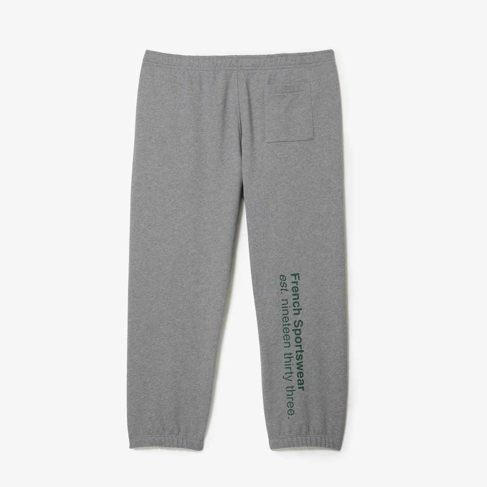 Lacoste Big Fit Cotton Fleece Trackpants Grey Chine | MWB-819345