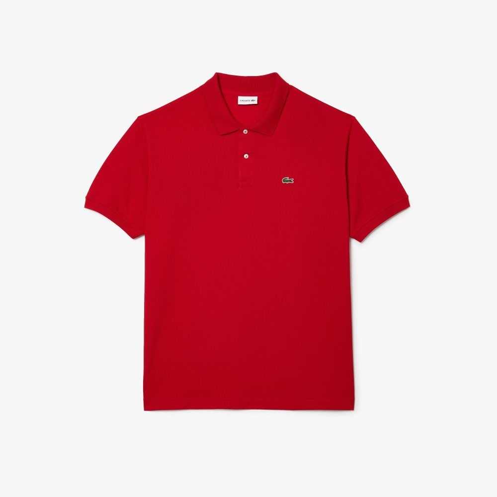 Lacoste Big Fit Cotton Petit Pique Polo Red | ITZ-273194