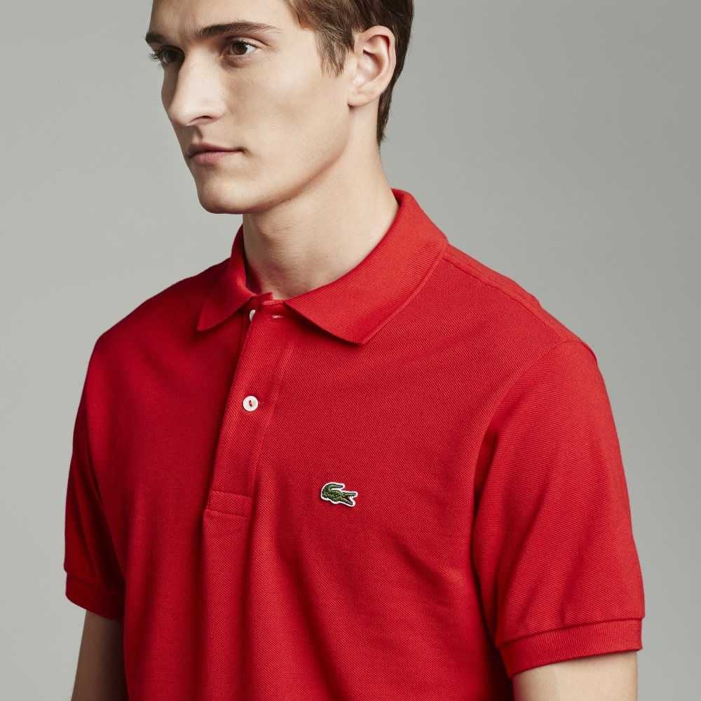 Lacoste Big Fit Cotton Petit Pique Polo Red | ITZ-273194