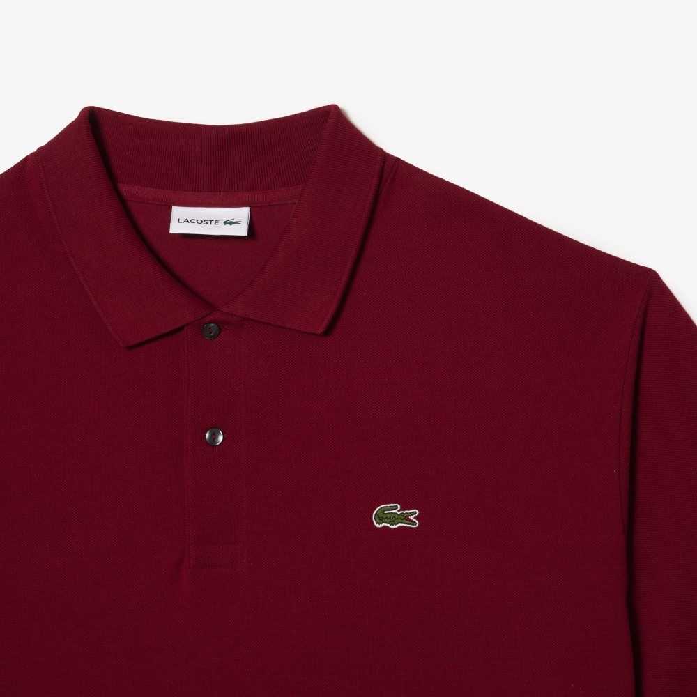 Lacoste Big Fit Cotton Petit Pique Polo Bordeaux | QTX-937046