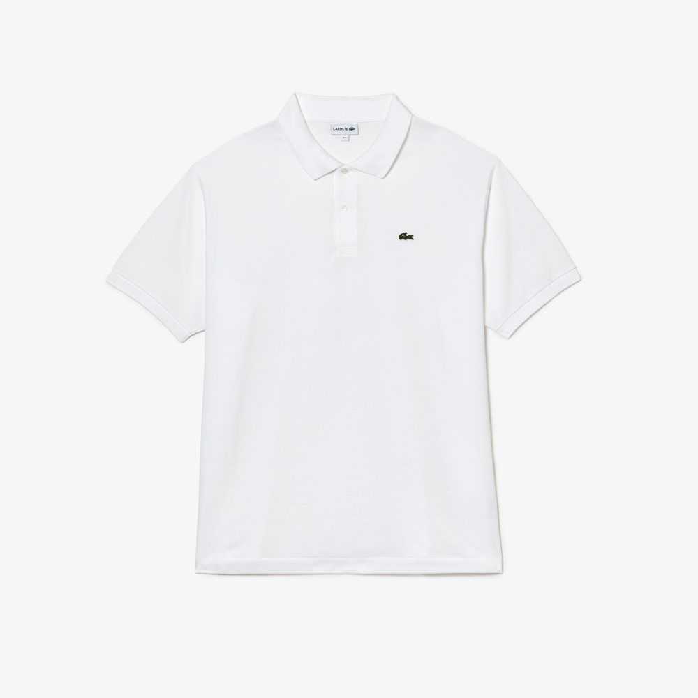 Lacoste Big Fit Cotton Petit Pique Polo White | UEA-281046