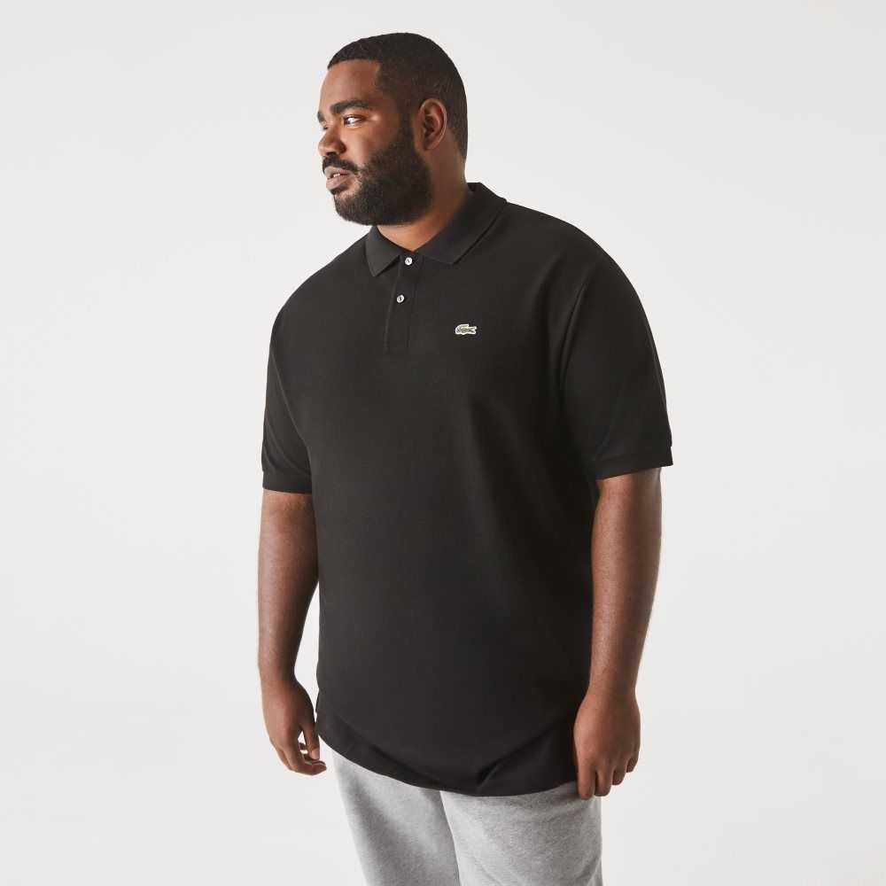 Lacoste Big Fit Cotton Petit Pique Polo Black | UKS-708341