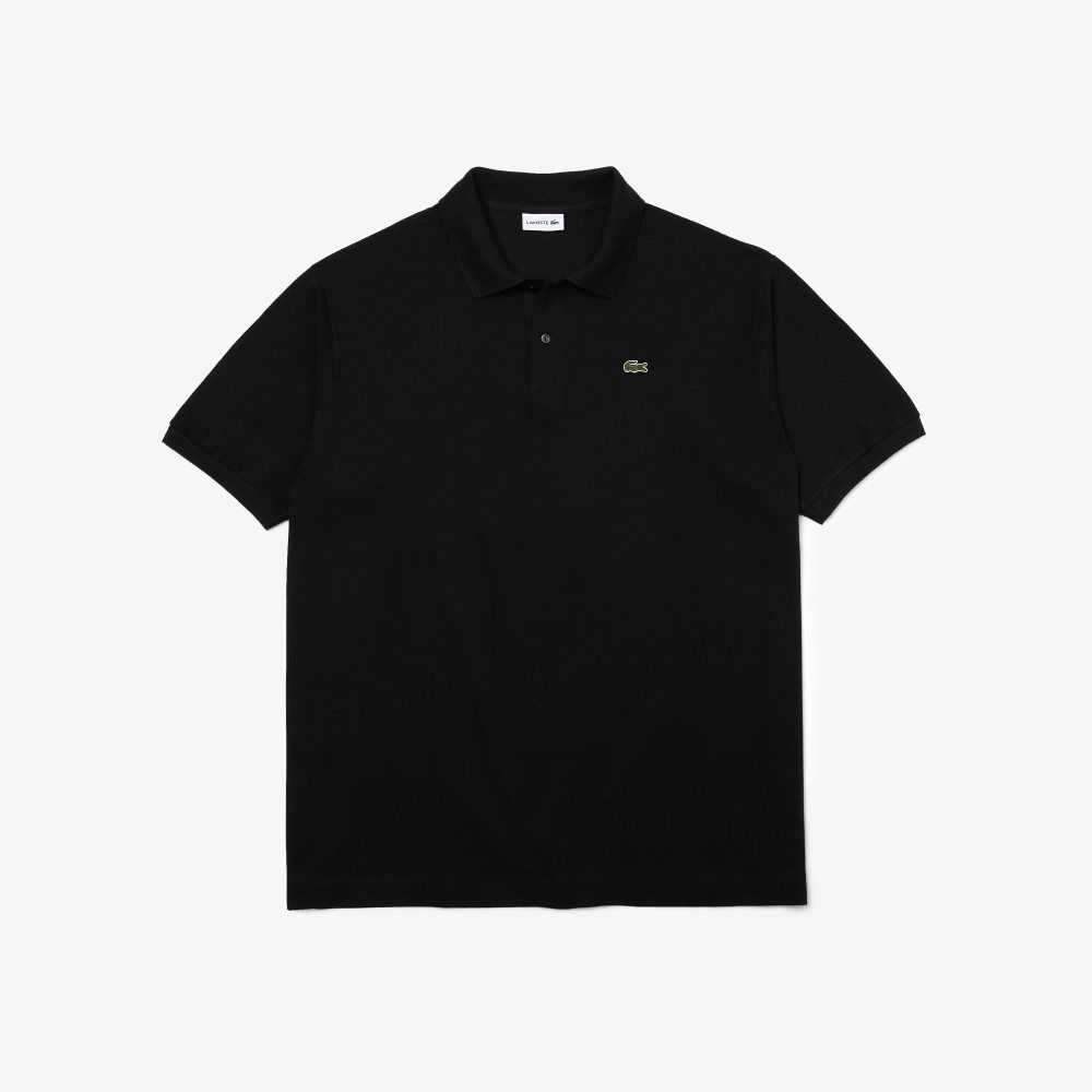 Lacoste Big Fit Cotton Petit Pique Polo Black | UKS-708341