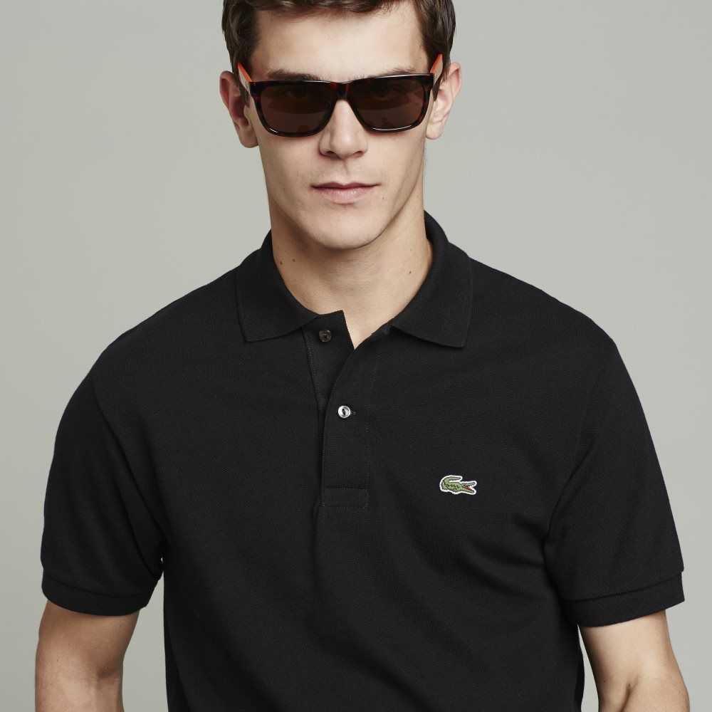 Lacoste Big Fit Cotton Petit Pique Polo Black | UKS-708341