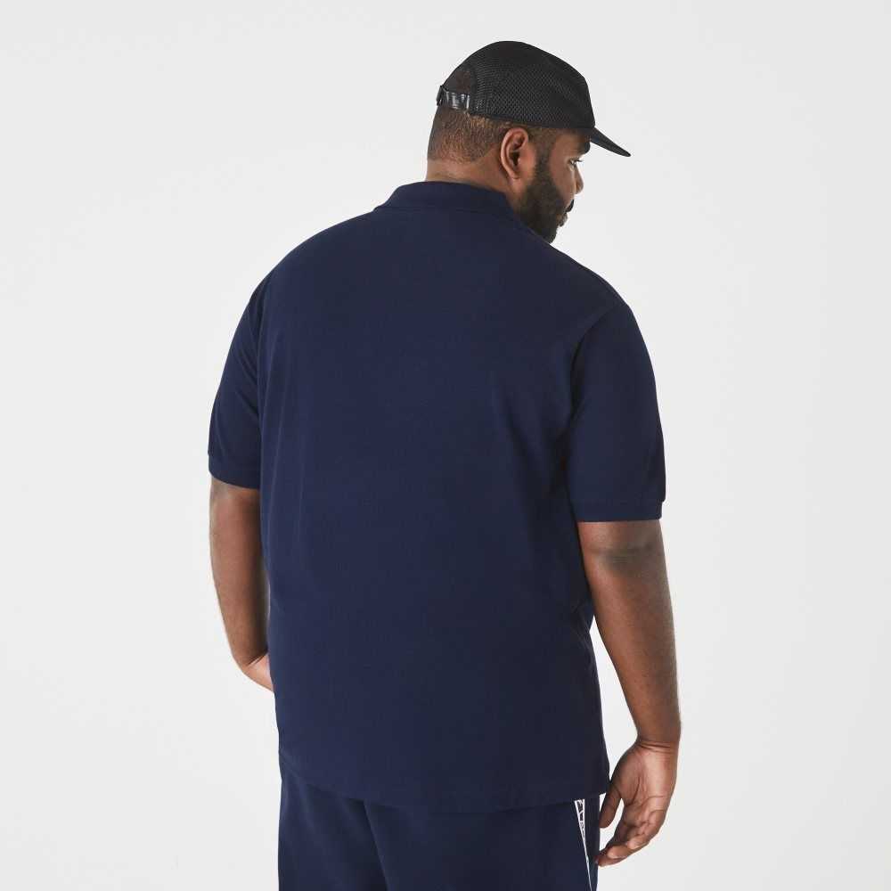 Lacoste Big Fit Cotton Petit Pique Polo Navy Blue | XEW-268013