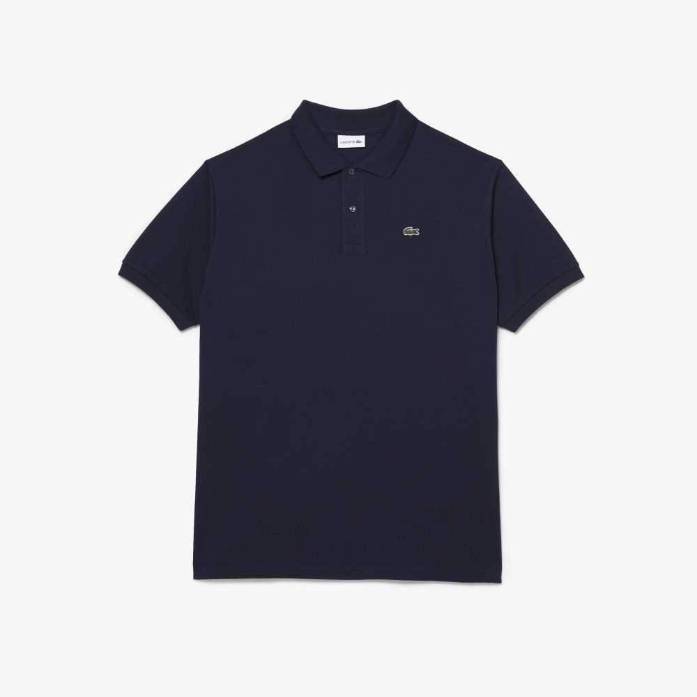 Lacoste Big Fit Cotton Petit Pique Polo Navy Blue | XEW-268013