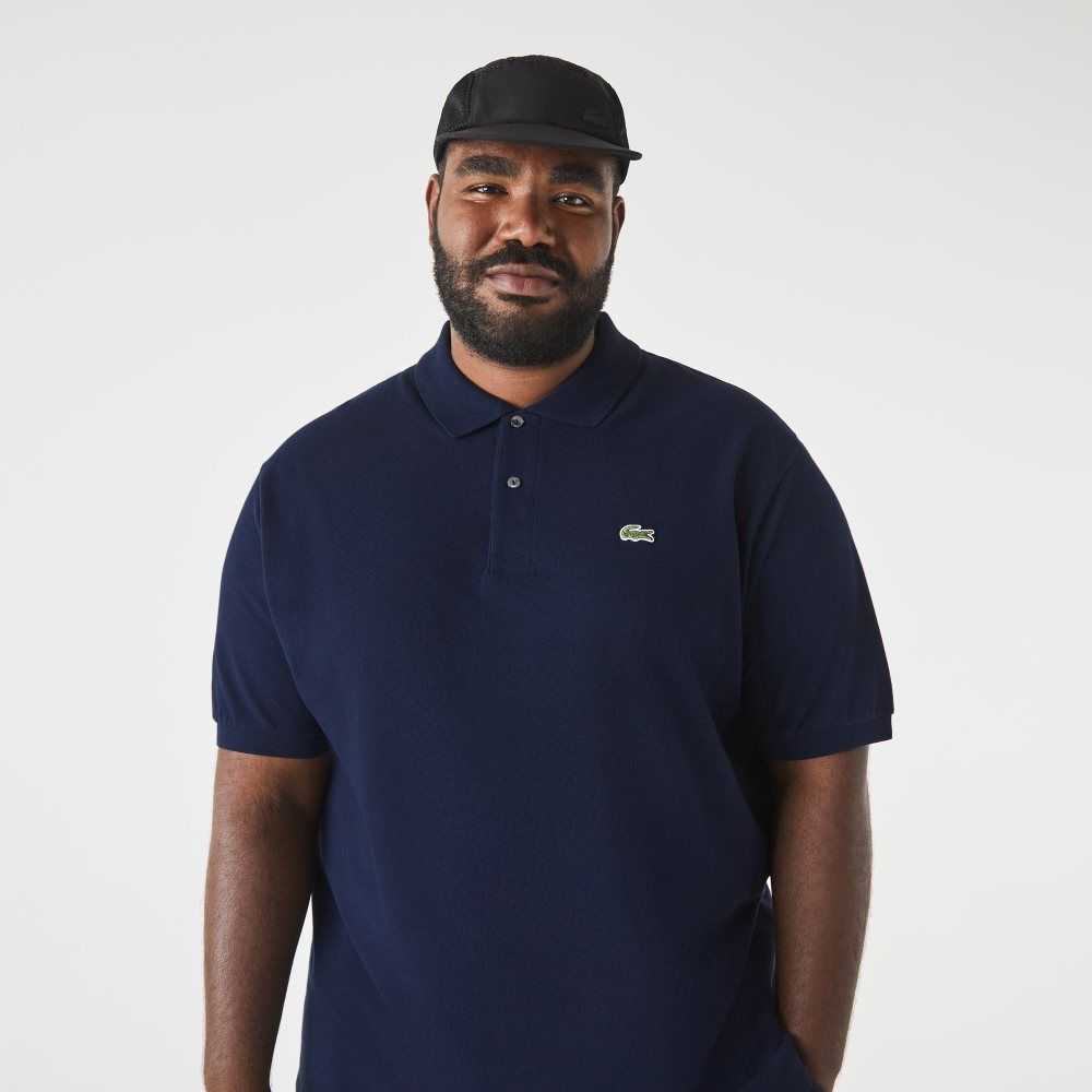 Lacoste Big Fit Cotton Petit Pique Polo Navy Blue | XEW-268013