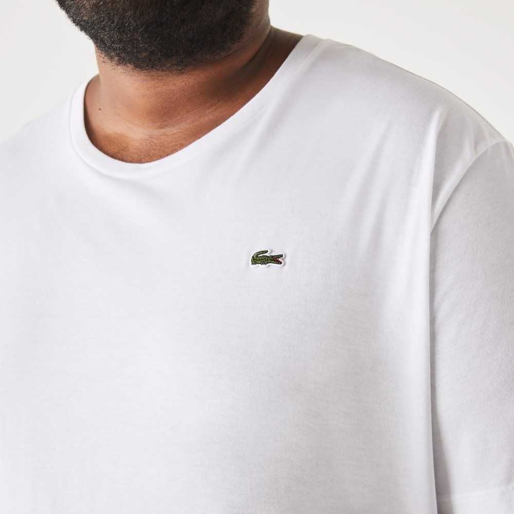 Lacoste Big Fit Crew Neck Cotton Jersey T-Shirt White | ASV-816245