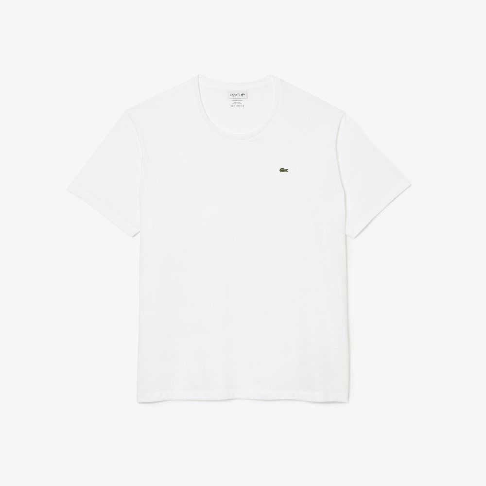 Lacoste Big Fit Crew Neck Cotton Jersey T-Shirt White | ASV-816245