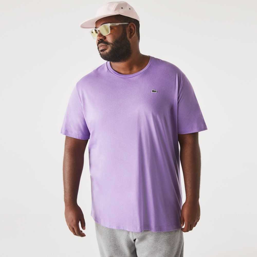 Lacoste Big Fit Crew Neck Cotton Jersey T-Shirt Purple | FTA-279806