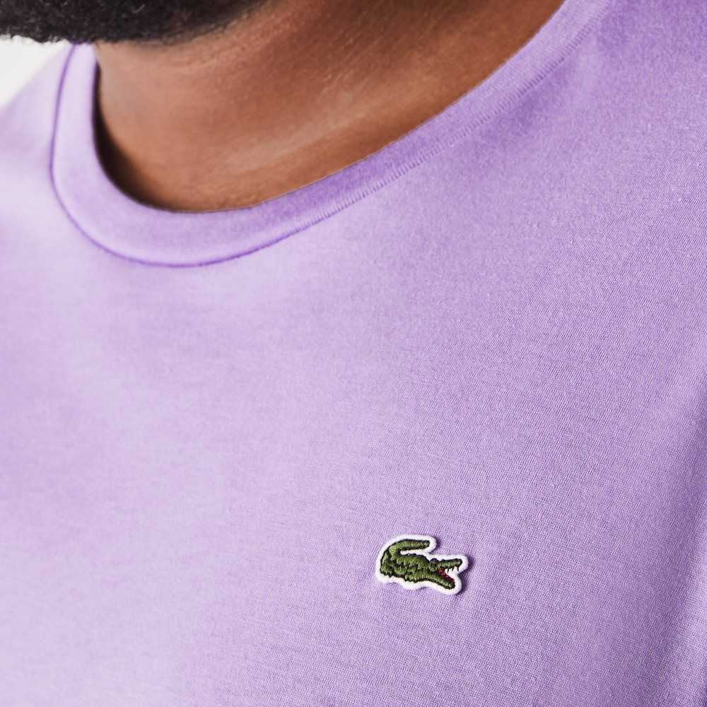 Lacoste Big Fit Crew Neck Cotton Jersey T-Shirt Purple | FTA-279806