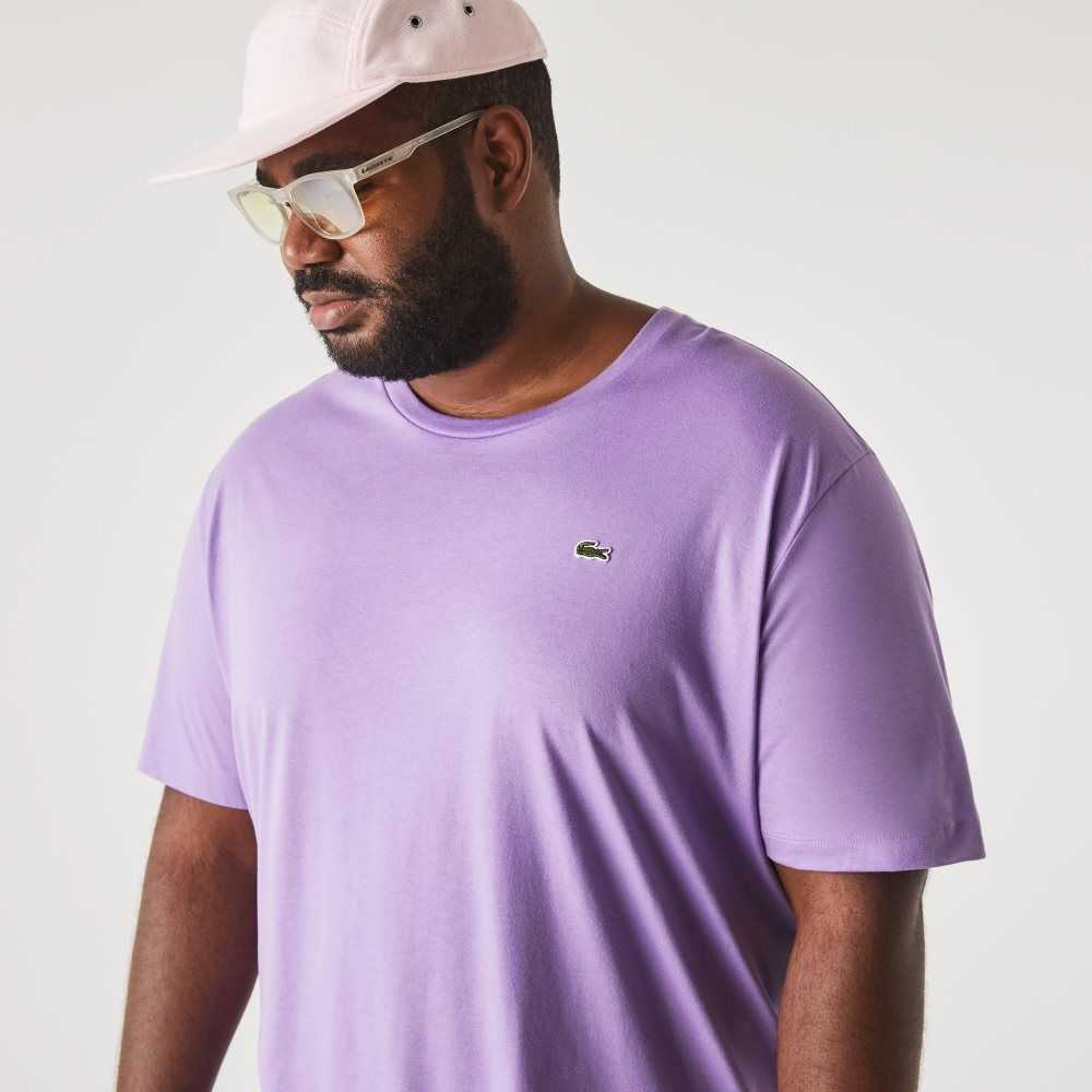 Lacoste Big Fit Crew Neck Cotton Jersey T-Shirt Purple | FTA-279806