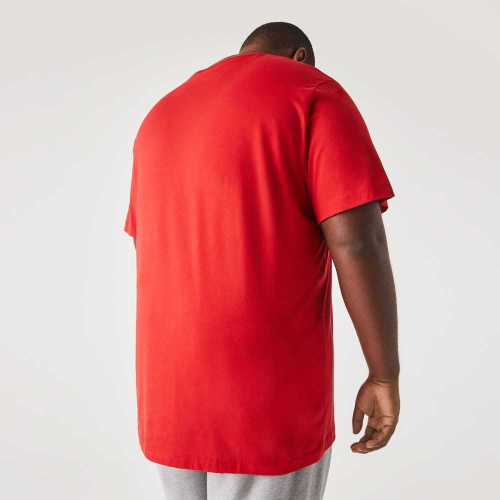 Lacoste Big Fit Crew Neck Cotton Jersey T-Shirt Red | JTV-203769