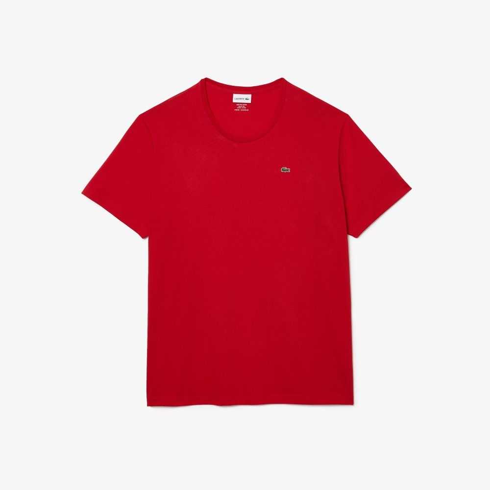 Lacoste Big Fit Crew Neck Cotton Jersey T-Shirt Red | JTV-203769