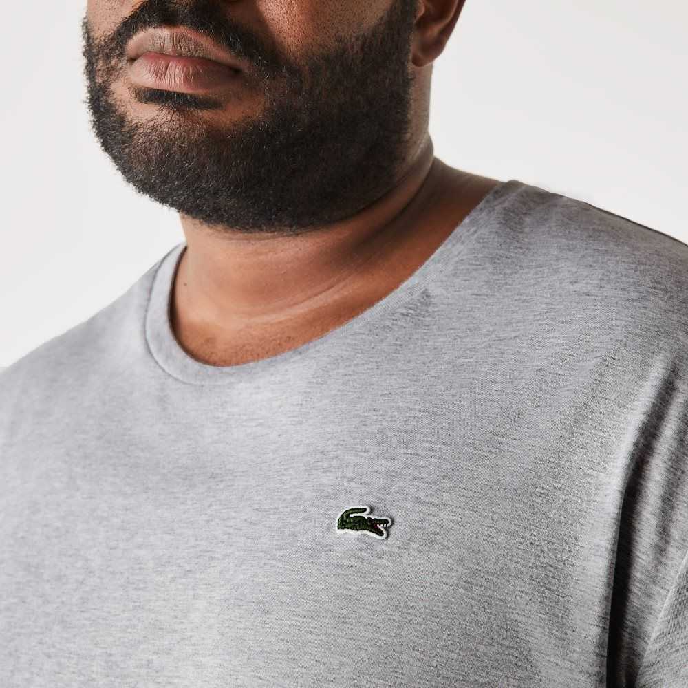 Lacoste Big Fit Crew Neck Cotton Jersey T-Shirt Grey Chine | YUW-234975