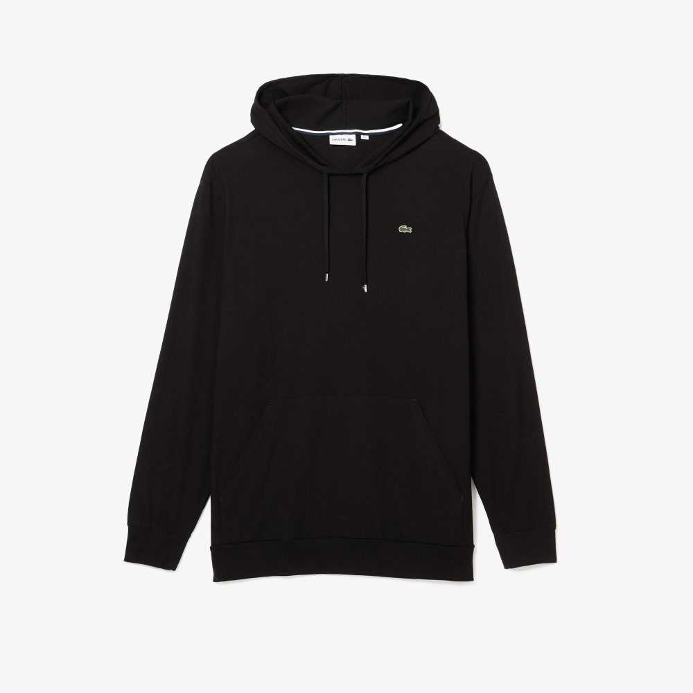 Lacoste Big Fit Hooded T-Shirt Black | TWD-245693