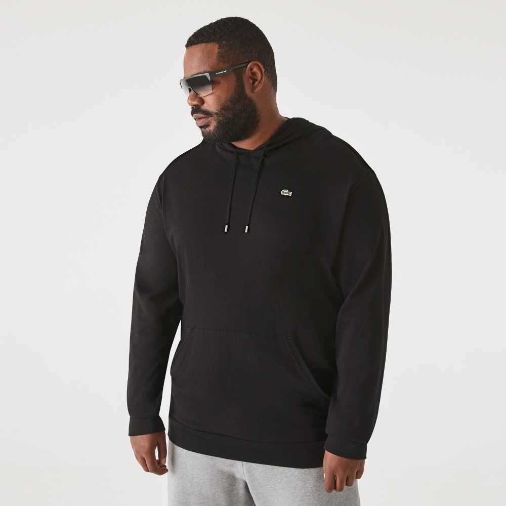 Lacoste Big Fit Hooded T-Shirt Black | TWD-245693