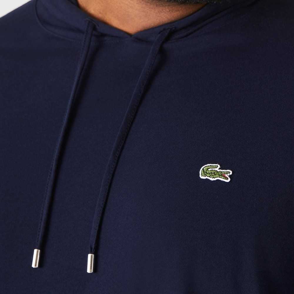 Lacoste Big Fit Hooded T-Shirt Navy Blue | SRV-073168