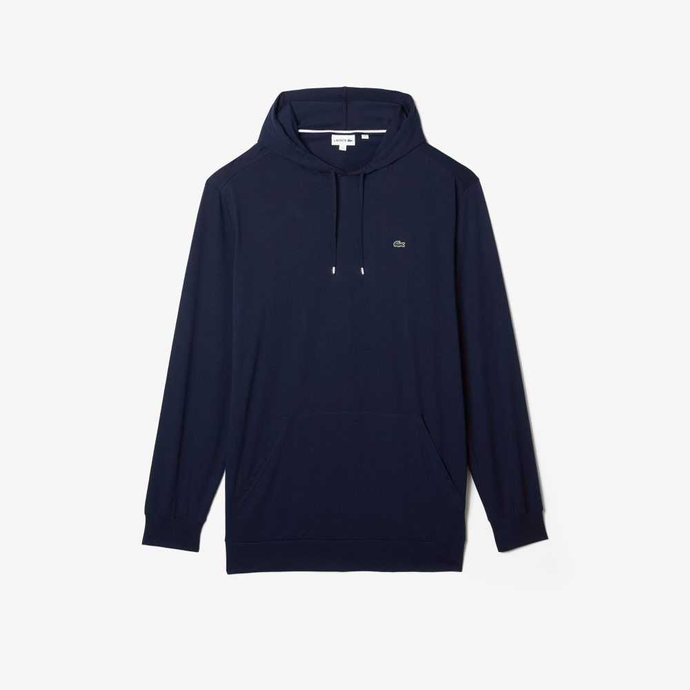 Lacoste Big Fit Hooded T-Shirt Navy Blue | SRV-073168