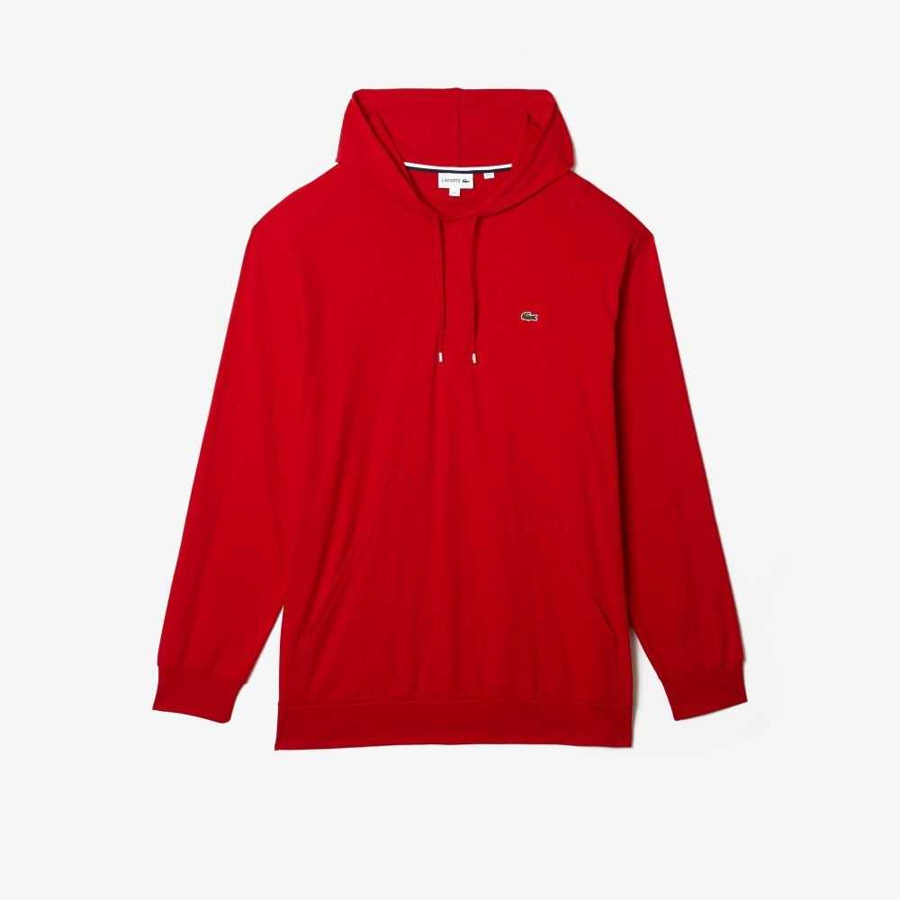 Lacoste Big Fit Hooded T-Shirt Red | VQH-179453