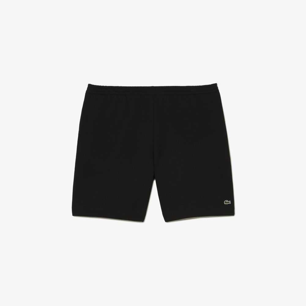 Lacoste Big Fit Organic Cotton Brushed Fleece Shorts Black | VRC-780263