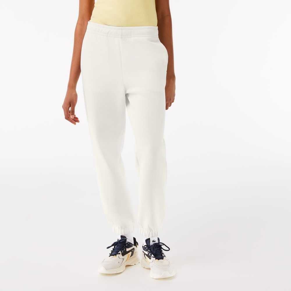 Lacoste Blended Cotton Joggers White | PUE-724819