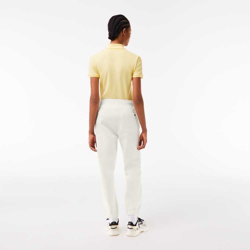 Lacoste Blended Cotton Joggers White | PUE-724819