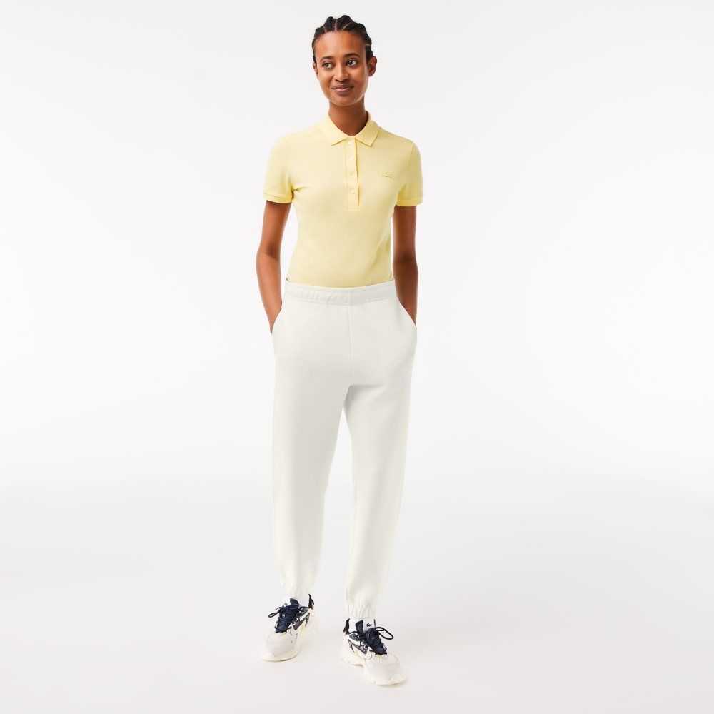 Lacoste Blended Cotton Joggers White | PUE-724819