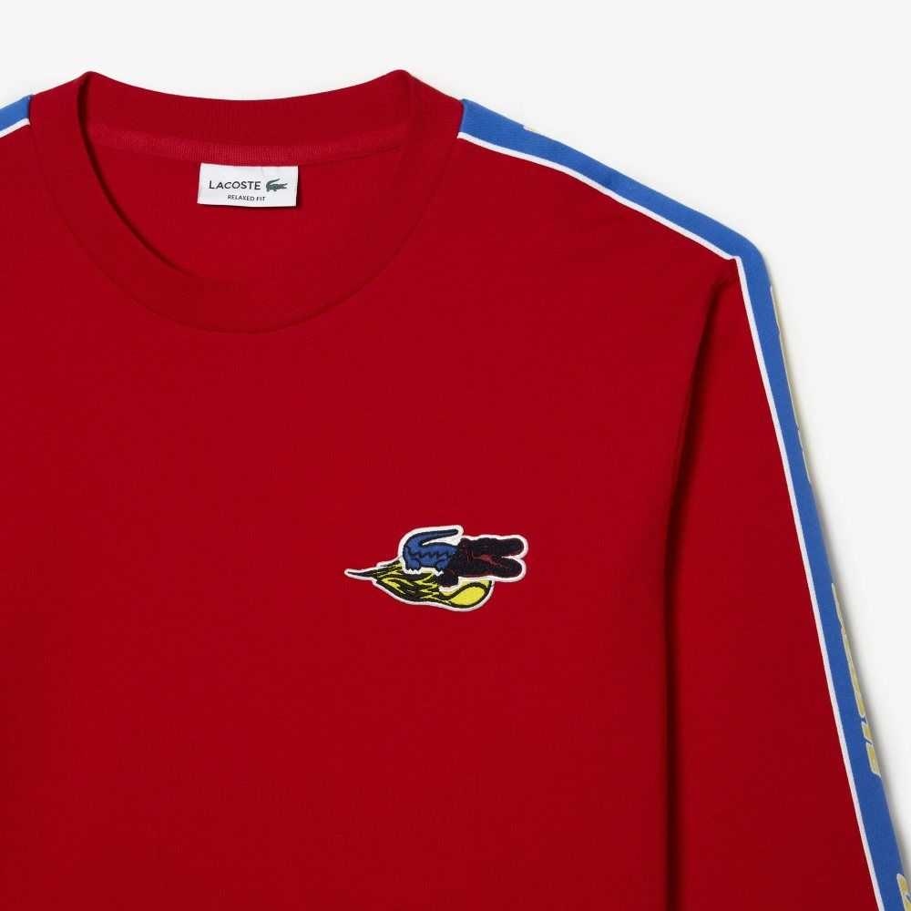 Lacoste Branded Band T-Shirt Red | LDX-206815