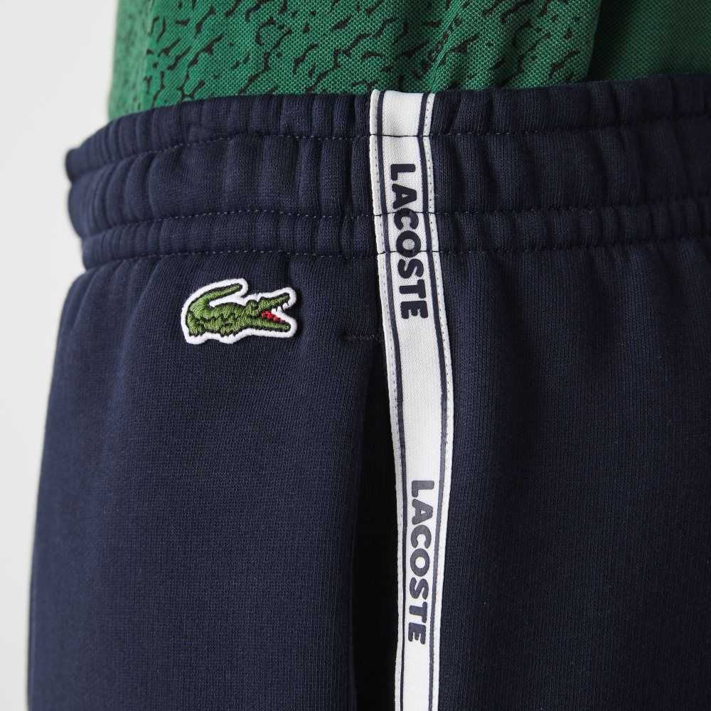 Lacoste Branded Bands Cotton Fleece Blend Shorts Navy Blue | SGR-630591