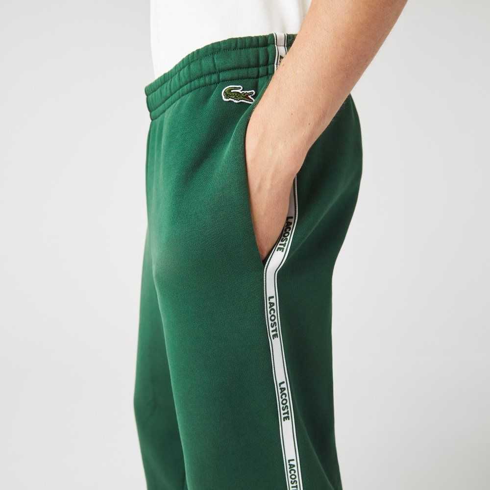 Lacoste Branded Bands Skinny Fleece Jogging Pants Green | ASH-327461