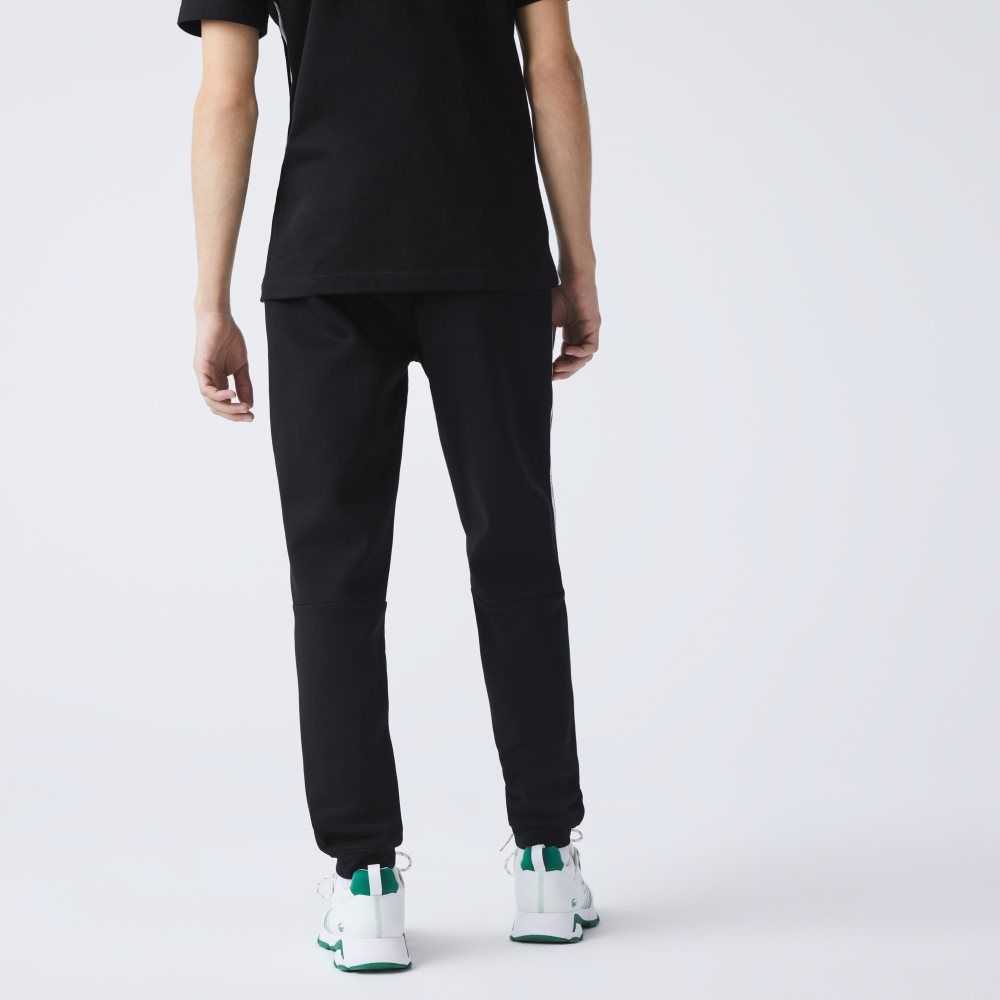 Lacoste Branded Bands Skinny Fleece Jogging Pants Black | HGS-786901