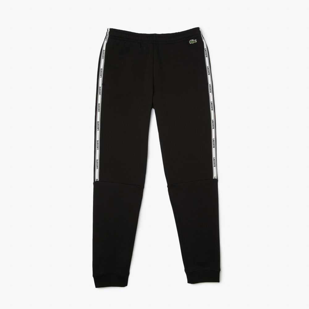 Lacoste Branded Bands Skinny Fleece Jogging Pants Black | HGS-786901