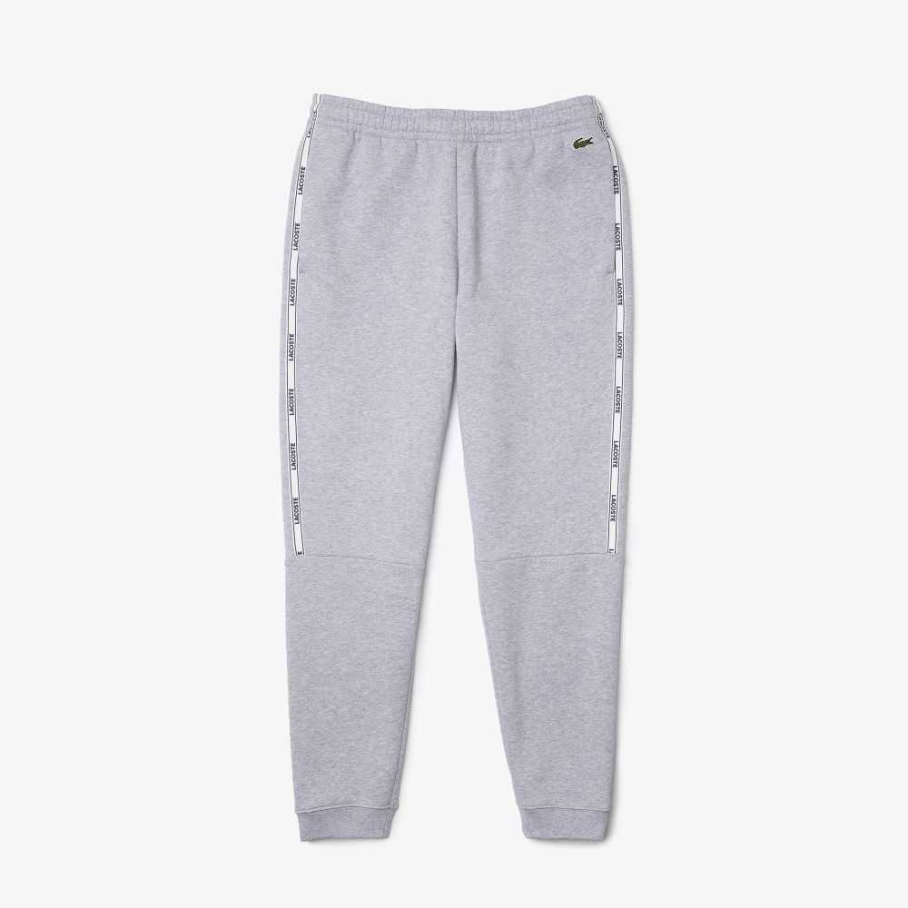 Lacoste Branded Bands Skinny Fleece Jogging Pants Grey Chine | HLV-951864