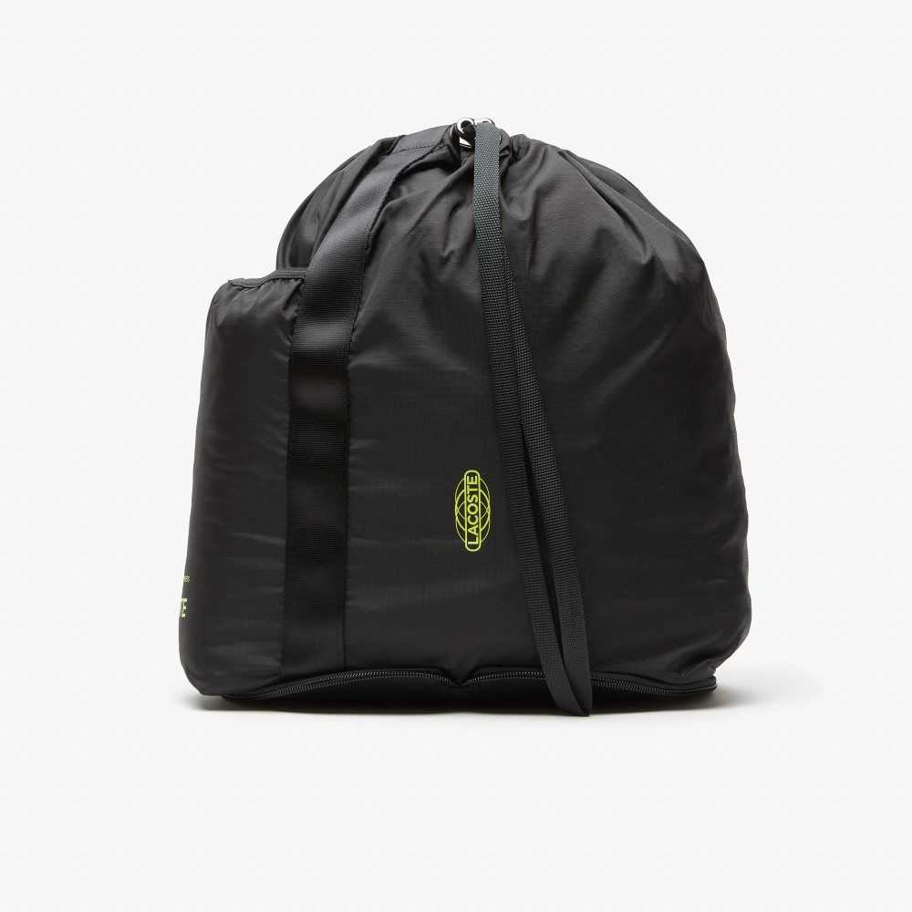 Lacoste Branded Foldable Backpack Noir Lime | PHJ-054298