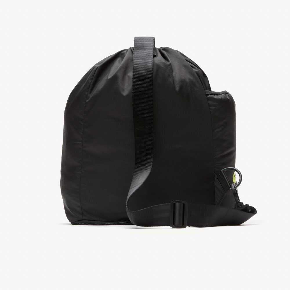 Lacoste Branded Foldable Backpack Noir Lime | PHJ-054298