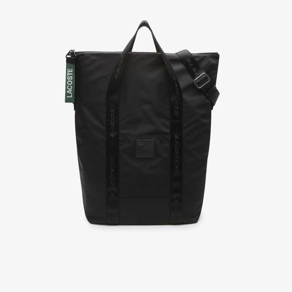 Lacoste Branded Handle Large Tote Bag Black | TEP-709458