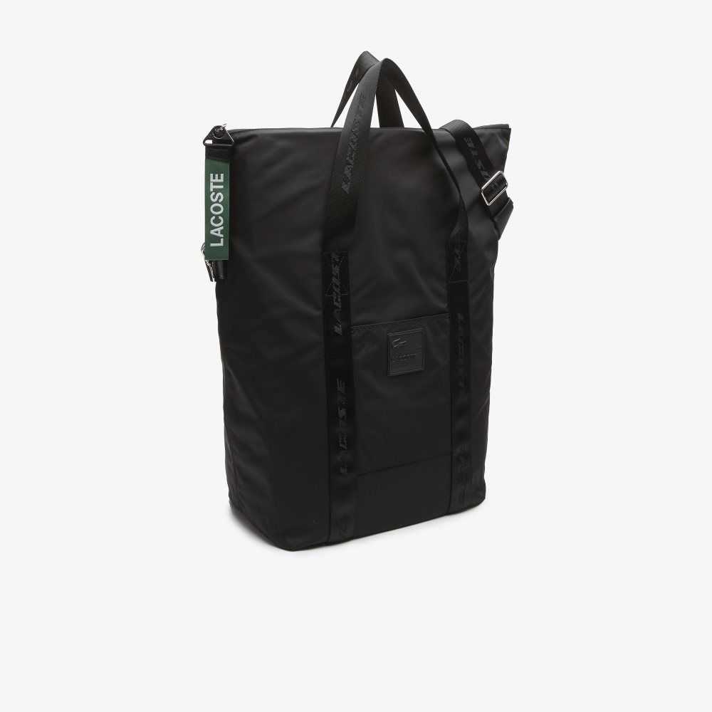 Lacoste Branded Handle Large Tote Bag Black | TEP-709458