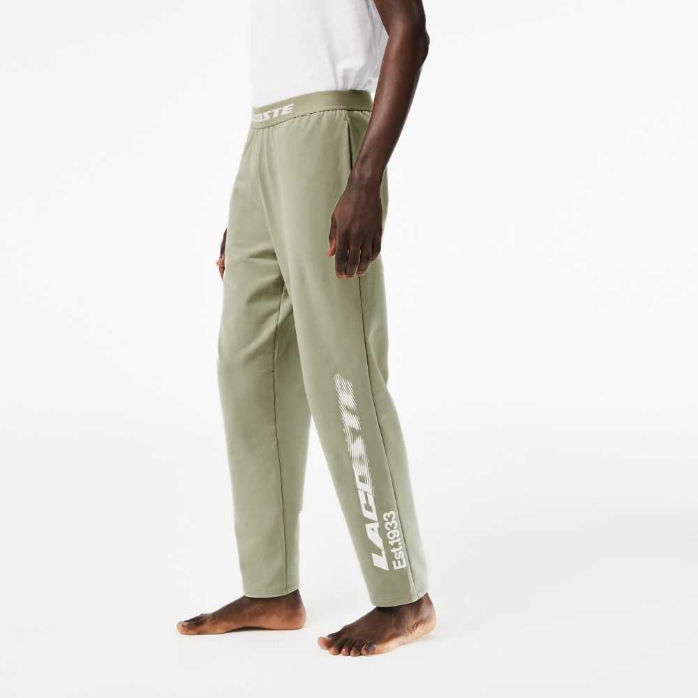 Lacoste Branded Leg Track Pants Khaki Green | APS-943687