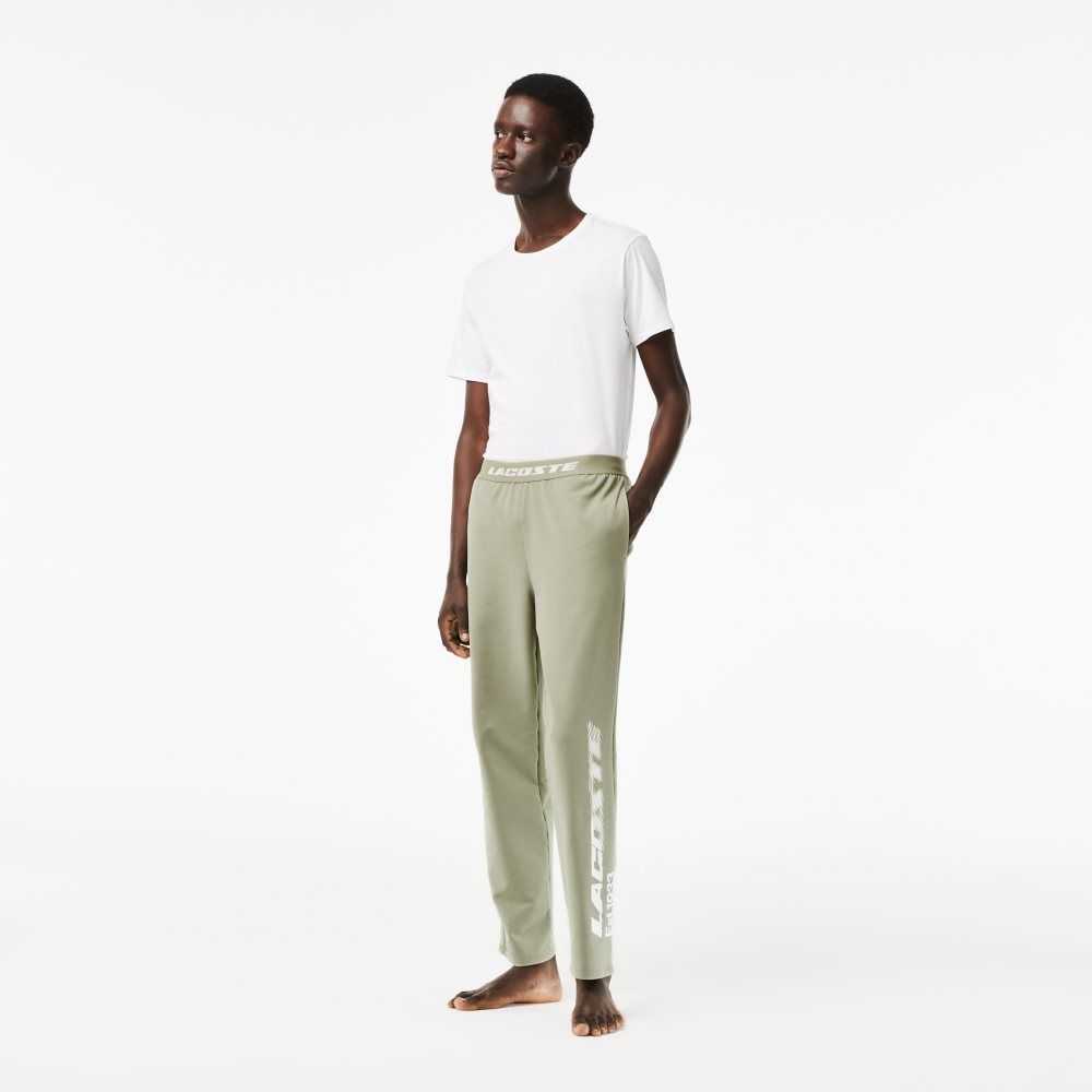 Lacoste Branded Leg Track Pants Khaki Green | APS-943687