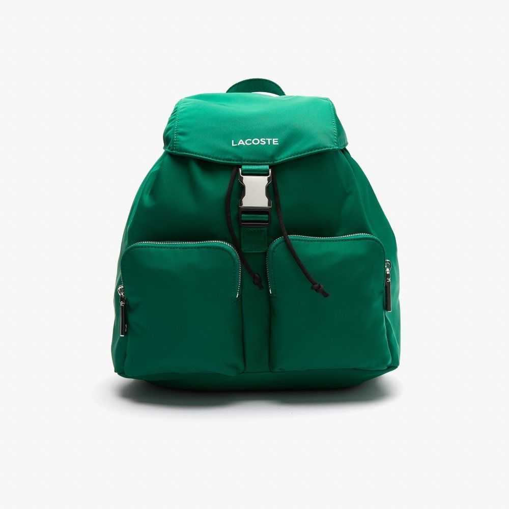 Lacoste Branded Nylon Flap Backpack Estival Blanc | DPC-591432