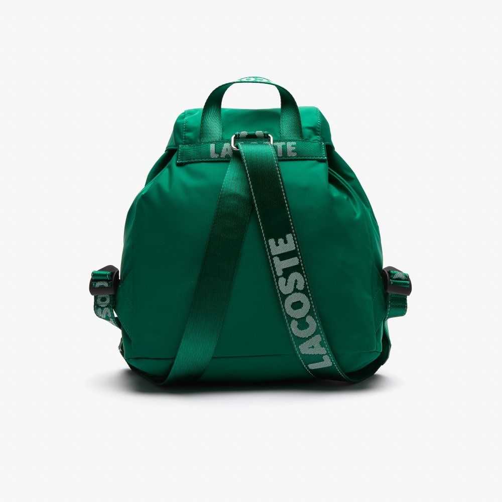 Lacoste Branded Nylon Flap Backpack Estival Blanc | DPC-591432