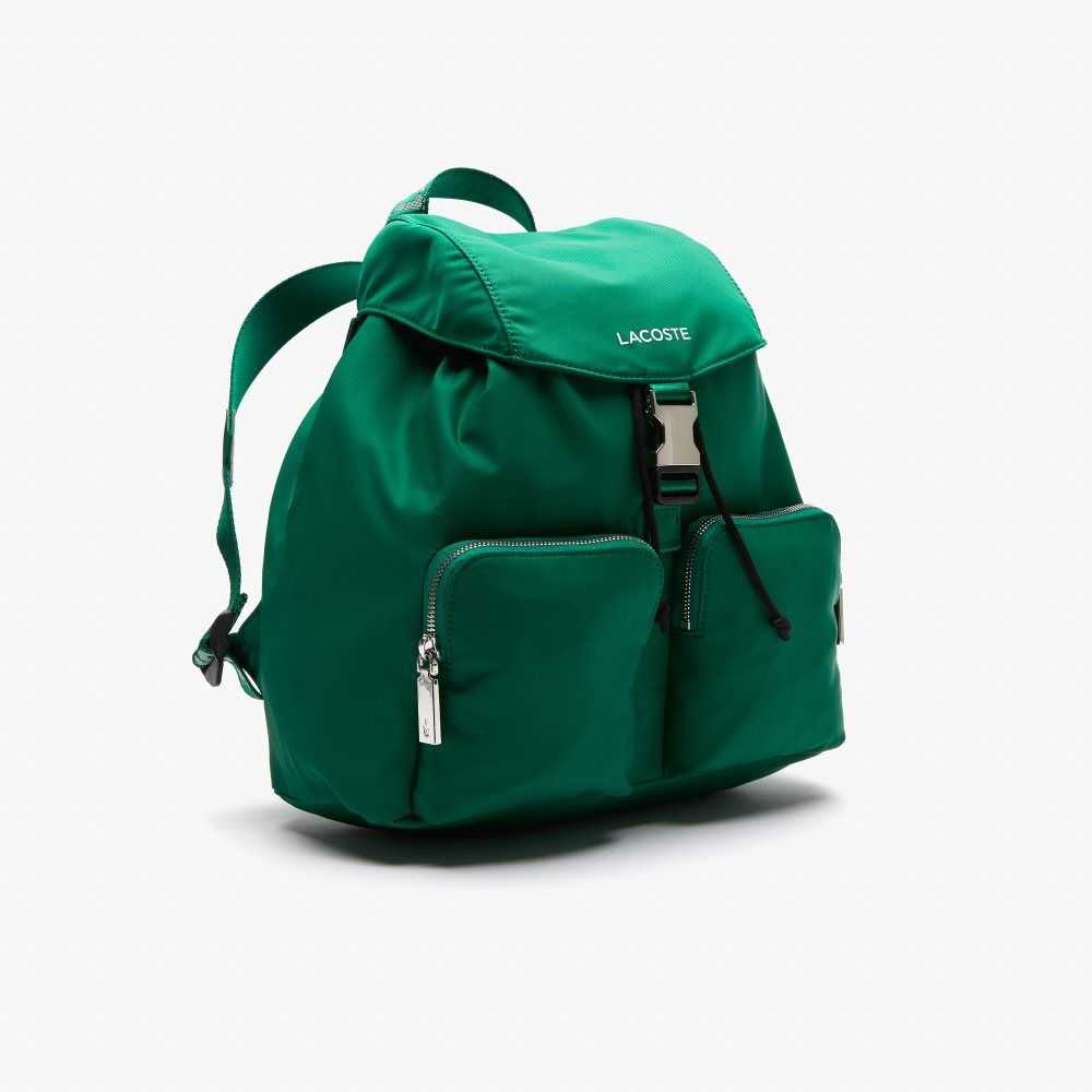 Lacoste Branded Nylon Flap Backpack Estival Blanc | DPC-591432