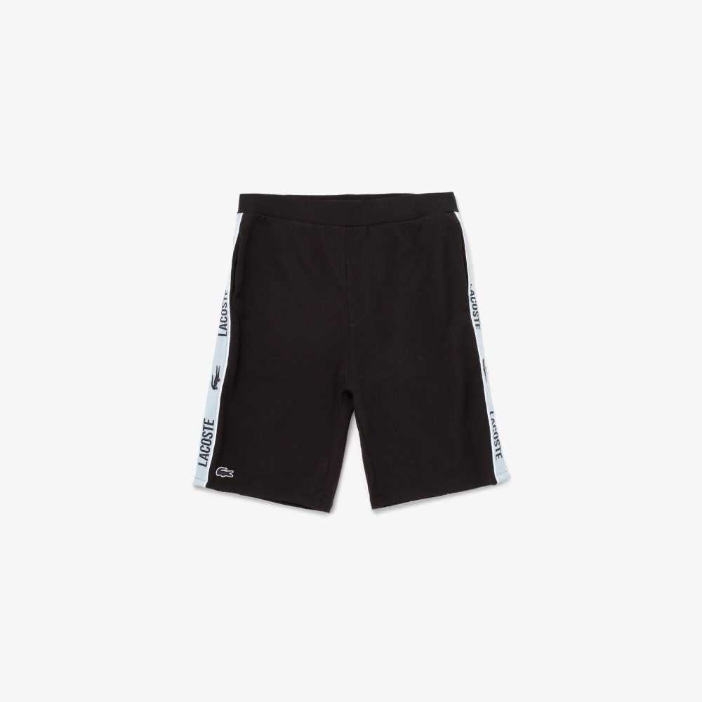 Lacoste Branded Organic Cotton Jersey Shorts Black | FPI-314067