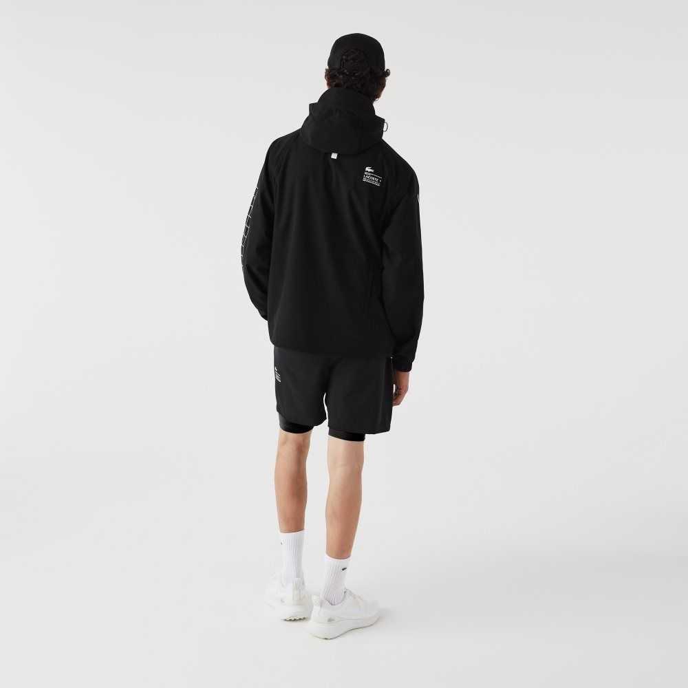 Lacoste Branded Twill Jacket Black | IVB-572960